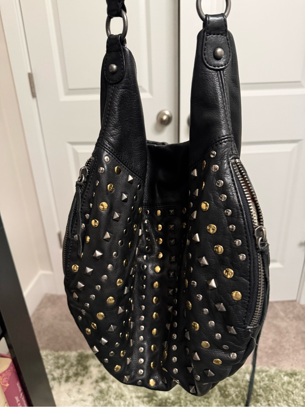 Black Studded Hobo Shoulder Bag Rebecca Minkoff - Picture 6 of 6